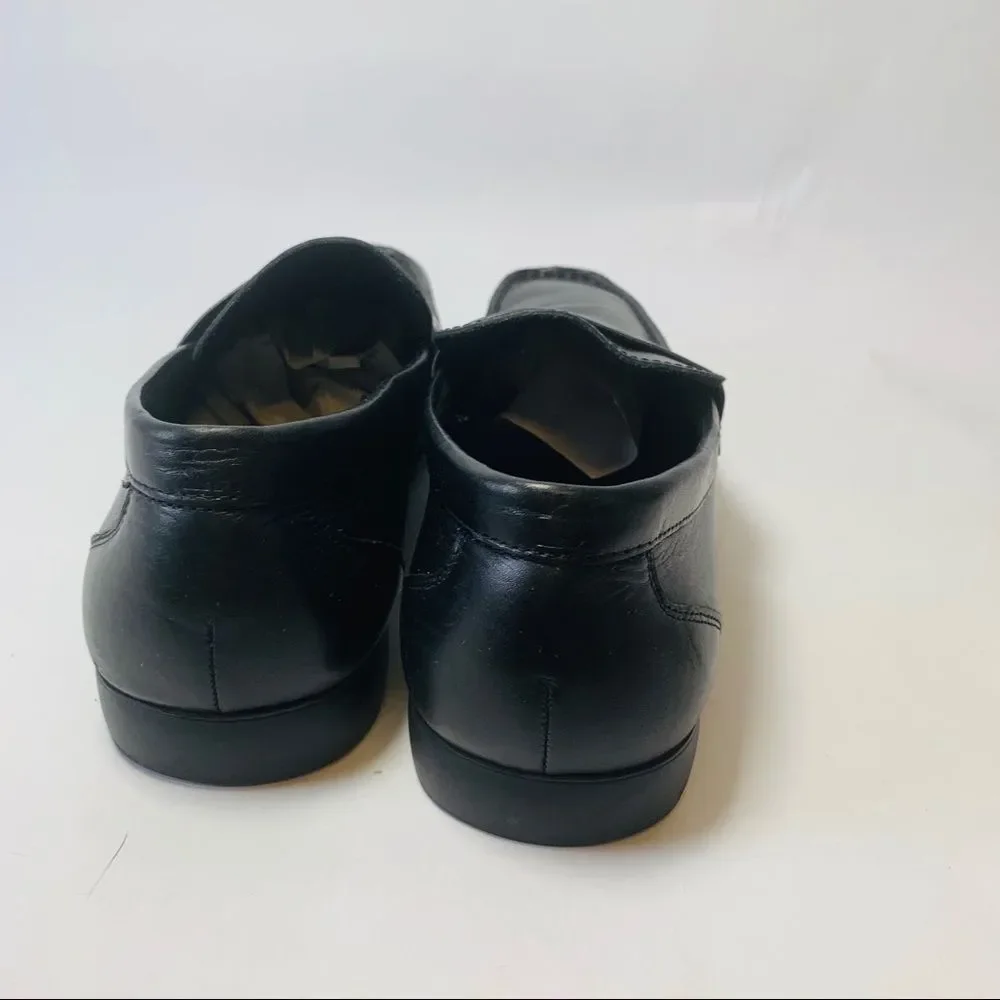 Kenneth Cole Reaction Mens‎ Black Leather Dress Shoes Loafers Slip On Size 7 M